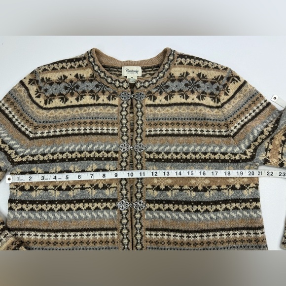 Cambridge Dry Goods 100% Wool Nordic Hook Buckle Sweater Womens Medium - Picture 4 of 9